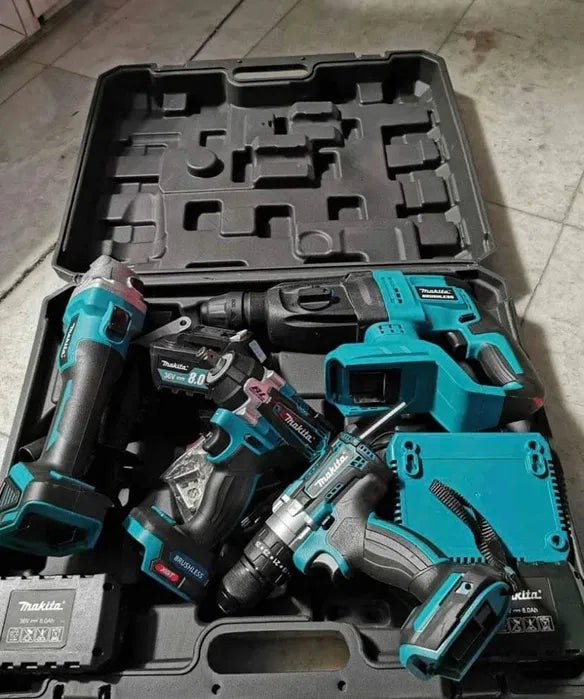 Makita Σετ Εργαλείων Μπαταρίας 24V 4 Τεμάχια Brushless Δραπανοκατσάβιδο Πιστολέτο Τροχός