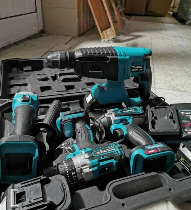 Makita Σετ Εργαλείων Μπαταρίας 24V 4 Τεμάχια Brushless Δραπανοκατσάβιδο Πιστολέτο Τροχός