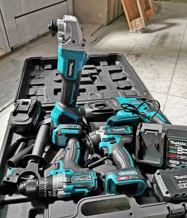 Makita Σετ Εργαλείων Μπαταρίας 24V 4 Τεμάχια Brushless Δραπανοκατσάβιδο Πιστολέτο Τροχός