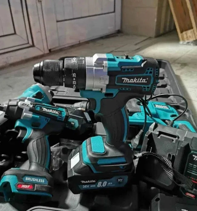 Makita Σετ Εργαλείων Μπαταρίας 24V 4 Τεμάχια Brushless Δραπανοκατσάβιδο Πιστολέτο Τροχός