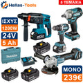 Makita Σετ Εργαλείων Μπαταρίας 24V 4 Τεμάχια Brushless Δραπανοκατσάβιδο Πιστολέτο Τροχός